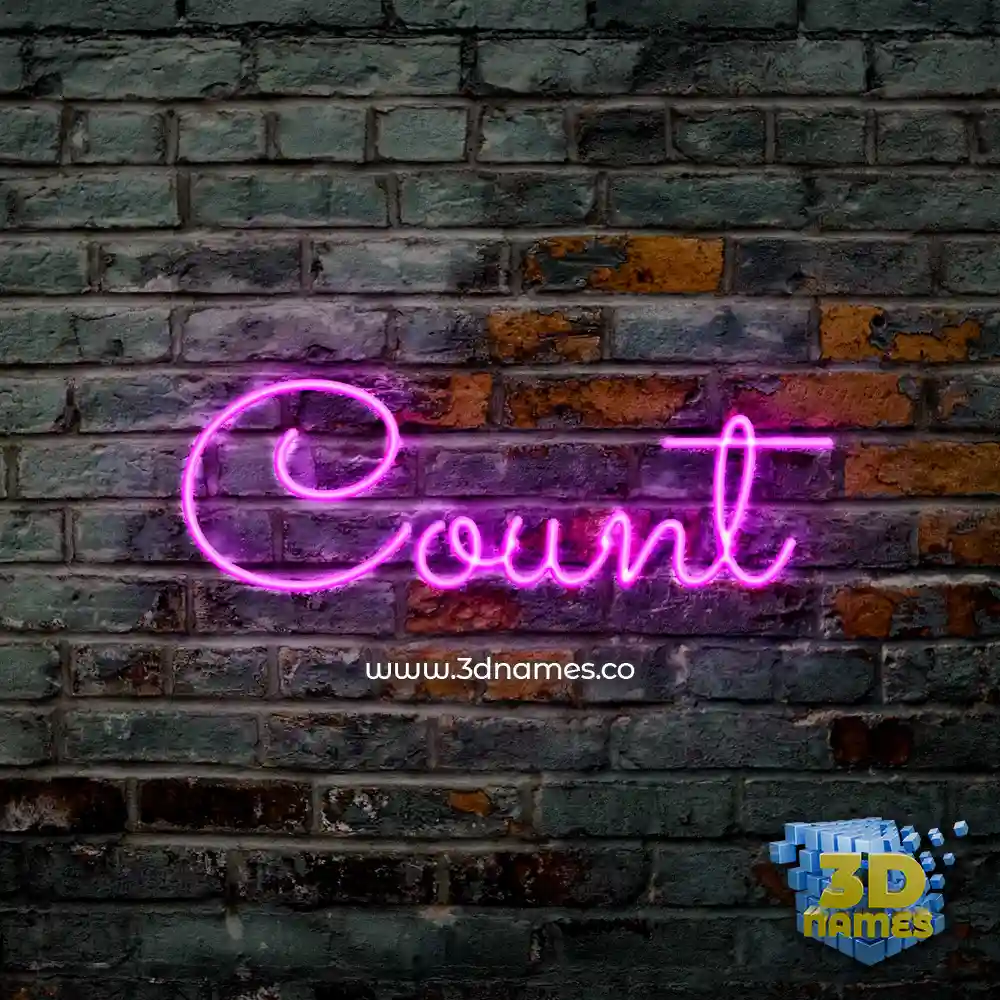 count in Pink Neon style - 3D name wallpaper