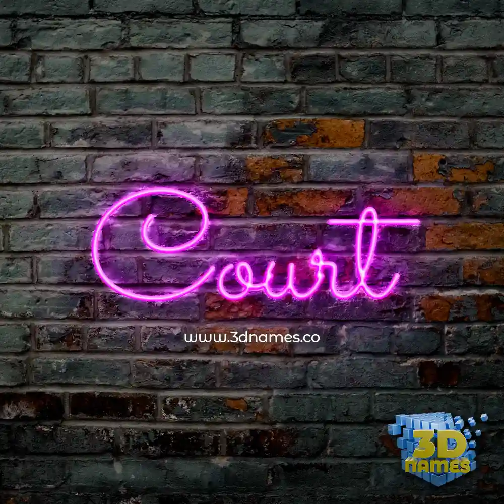 court in Pink Neon style - 3D name wallpaper