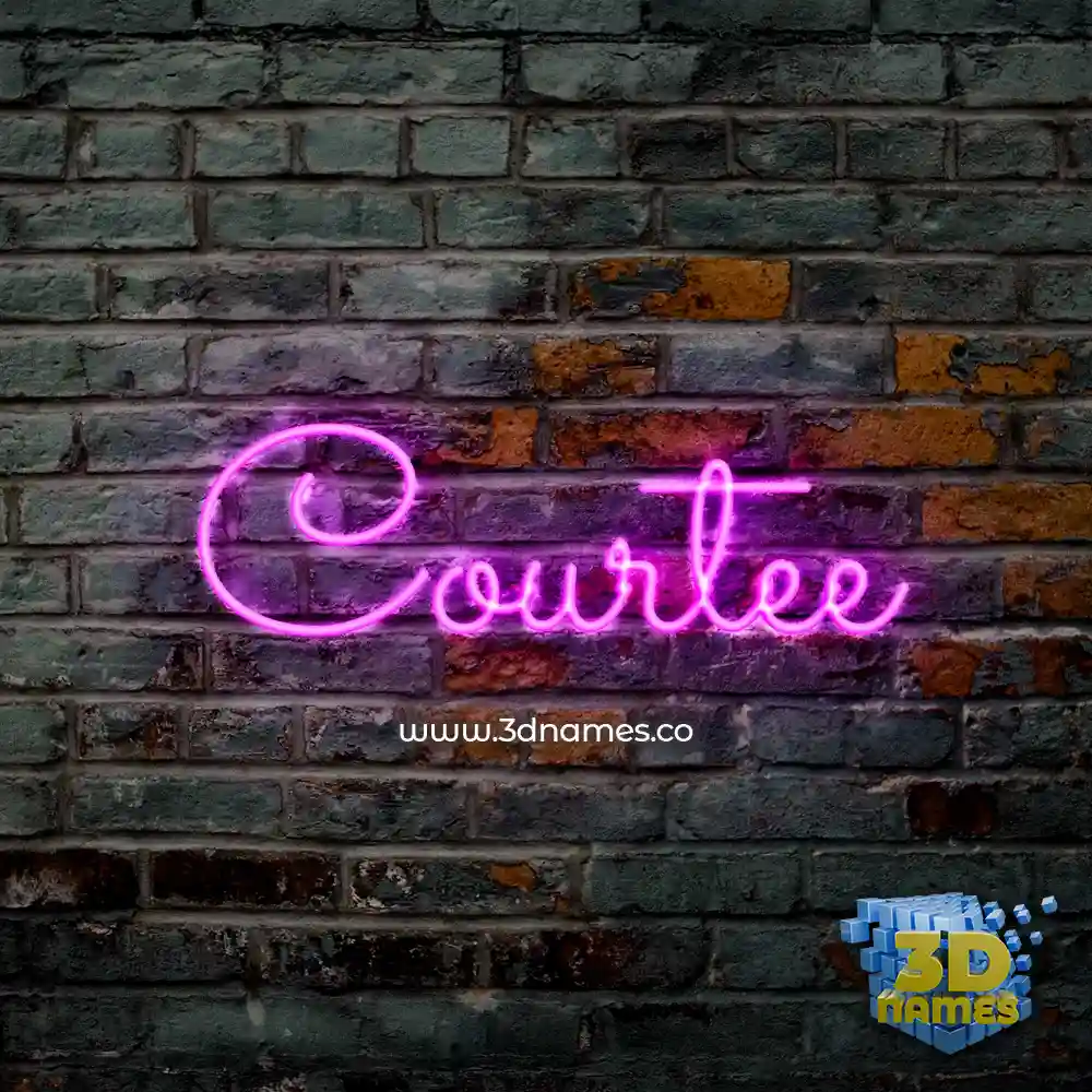 courtee in Pink Neon style - 3D name wallpaper