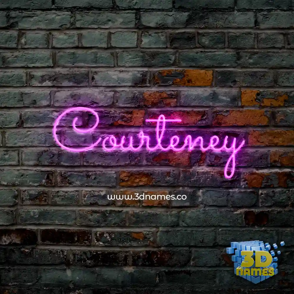 courteney in Pink Neon style - 3D name wallpaper