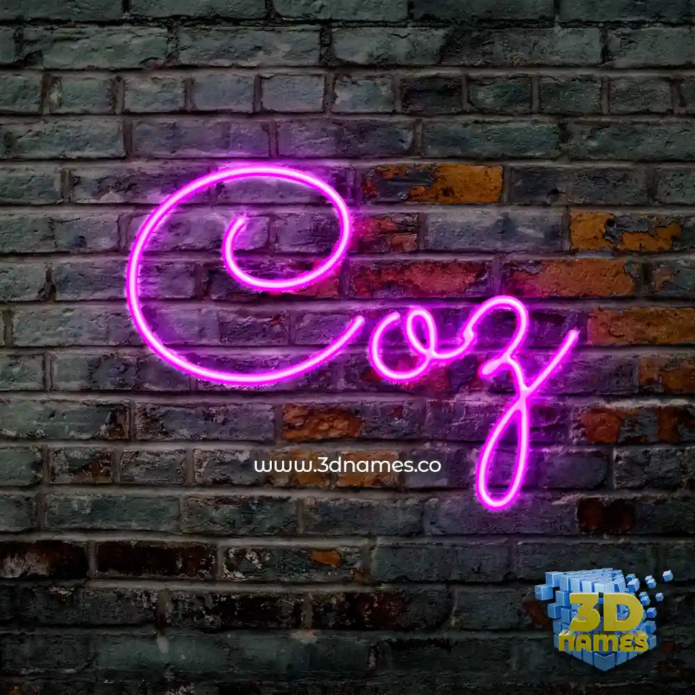 coz in Pink Neon style - 3D name wallpaper