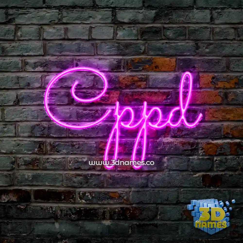 cppd in Pink Neon style - 3D name wallpaper