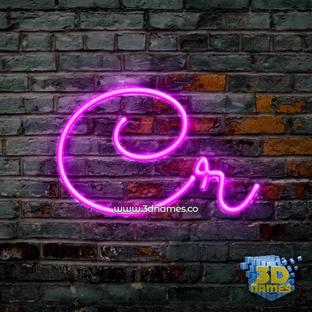 cr in Pink Neon style - 3D name wallpaper