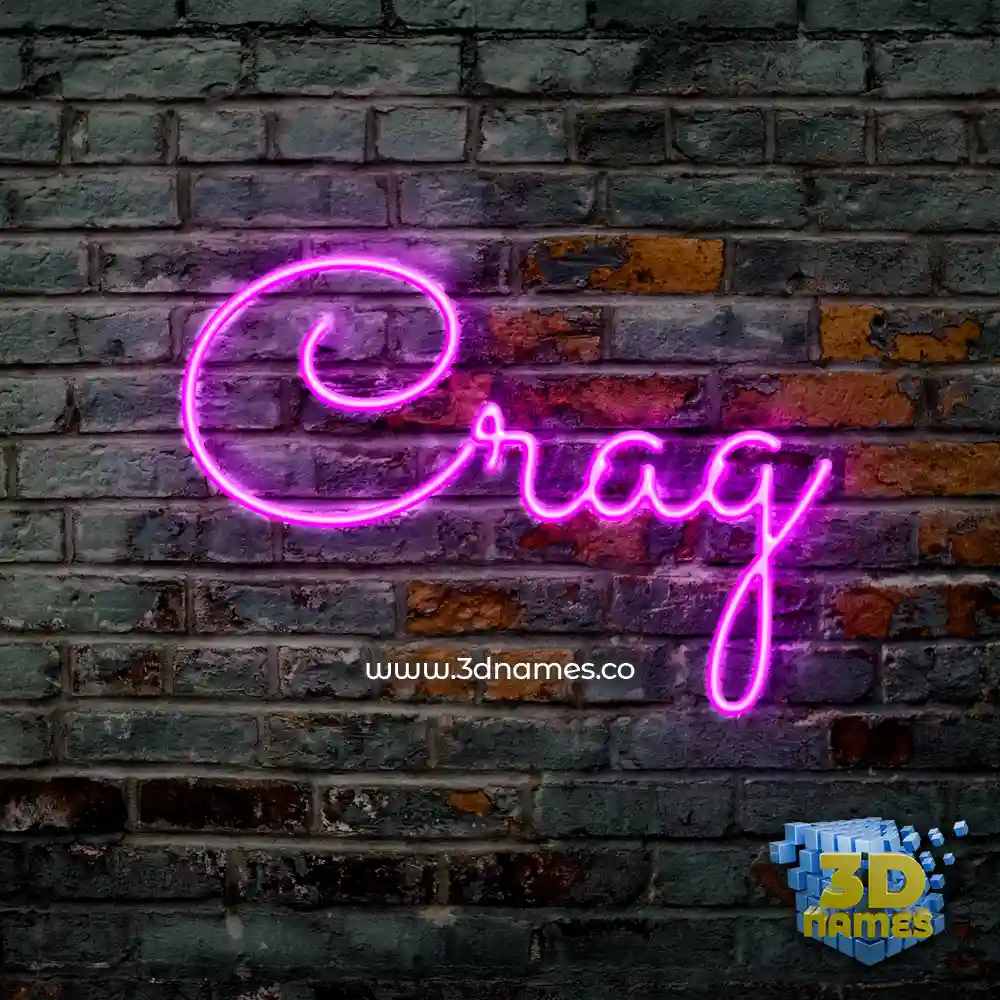 crag in Pink Neon style - 3D name wallpaper