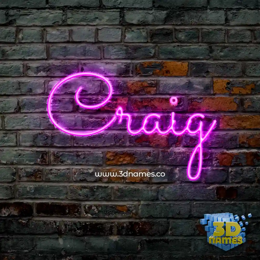 craig in Pink Neon style - 3D name wallpaper