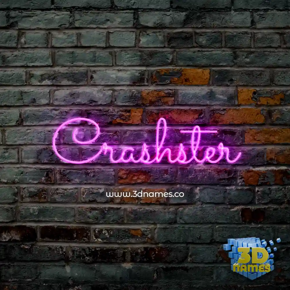 crashster in Pink Neon style - 3D name wallpaper