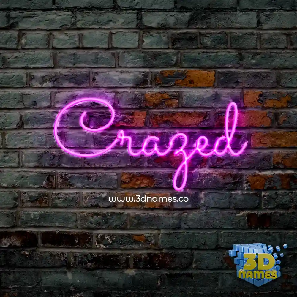 crazed in Pink Neon style - 3D name wallpaper