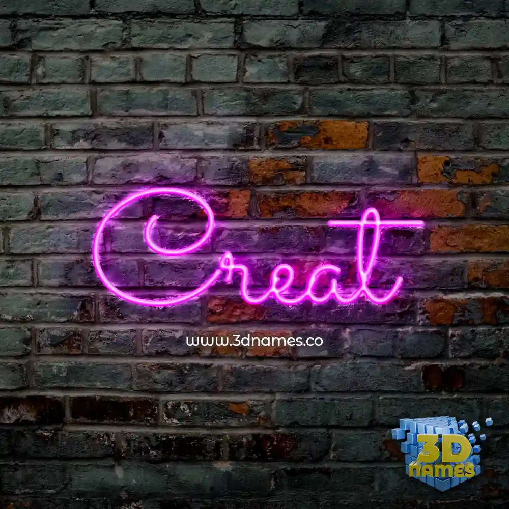 creat in Pink Neon style - 3D name wallpaper