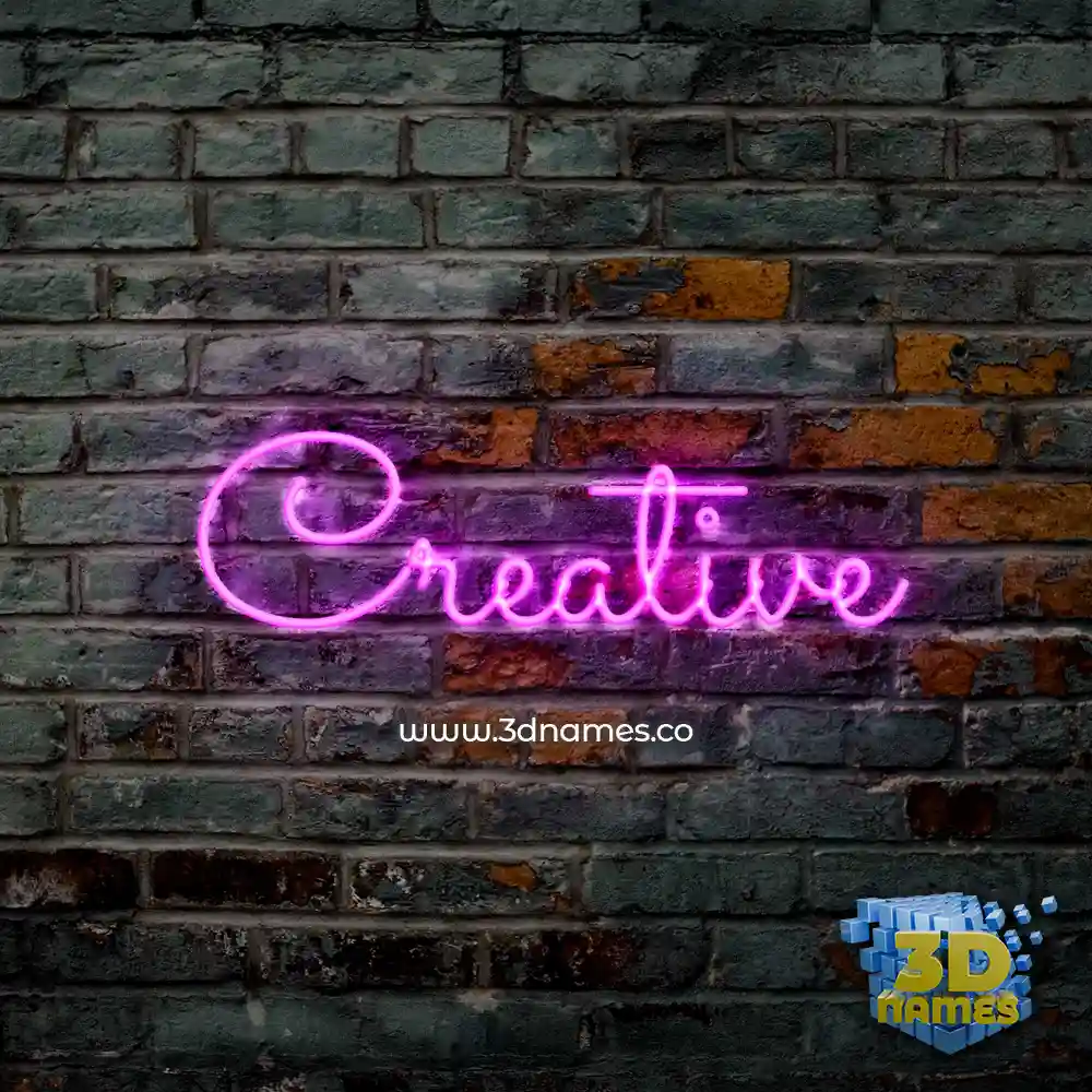 creative in Pink Neon style - 3D name wallpaper