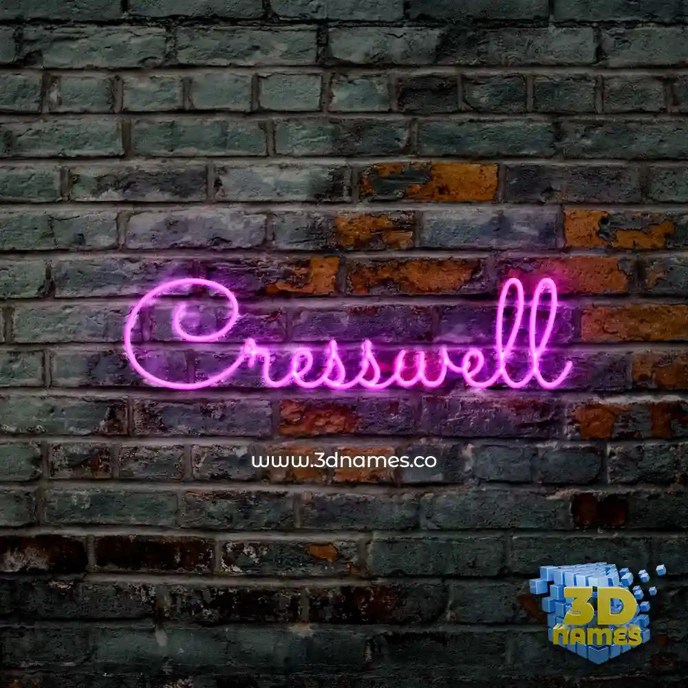 cresswell in Pink Neon style - 3D name wallpaper
