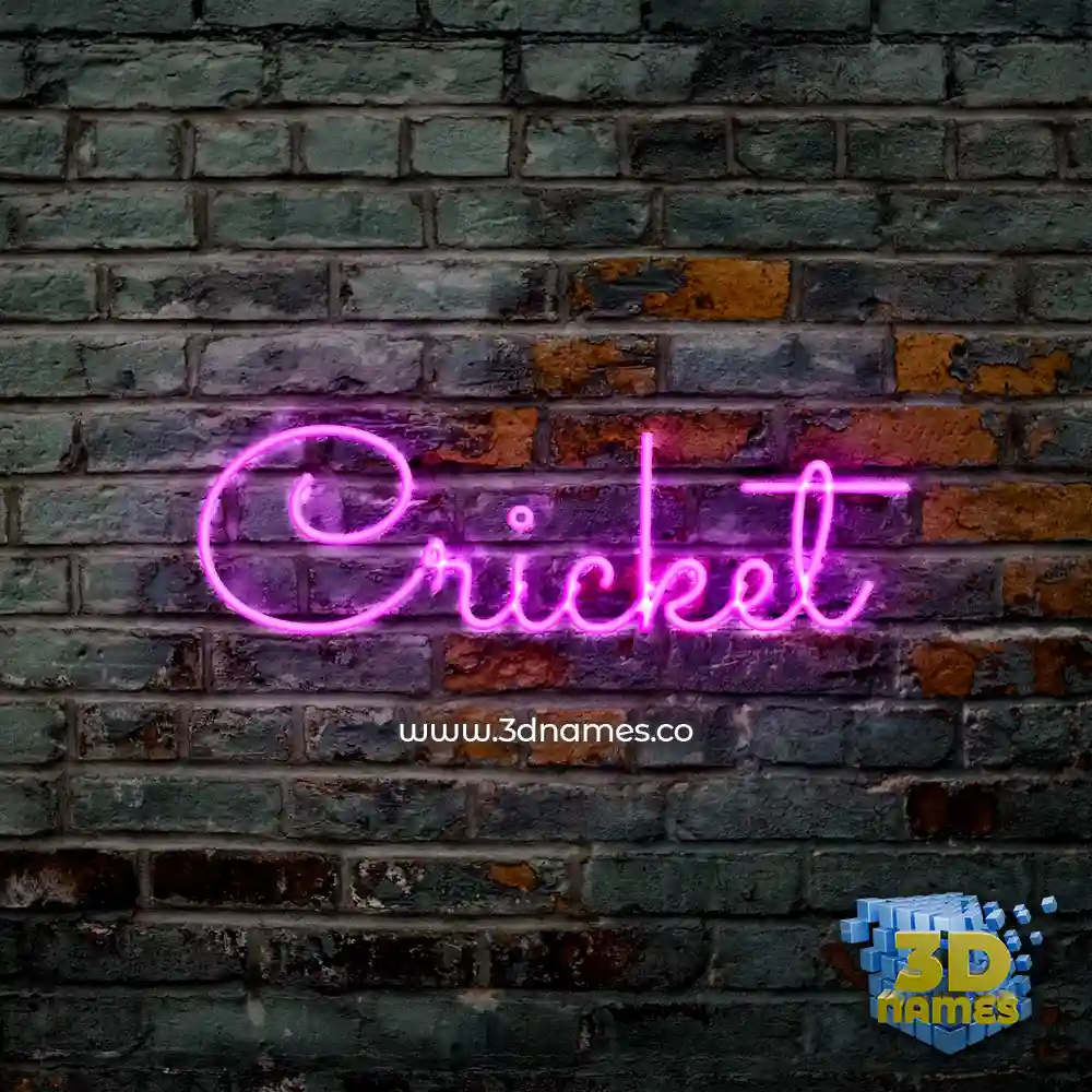 cricket in Pink Neon style - 3D name wallpaper