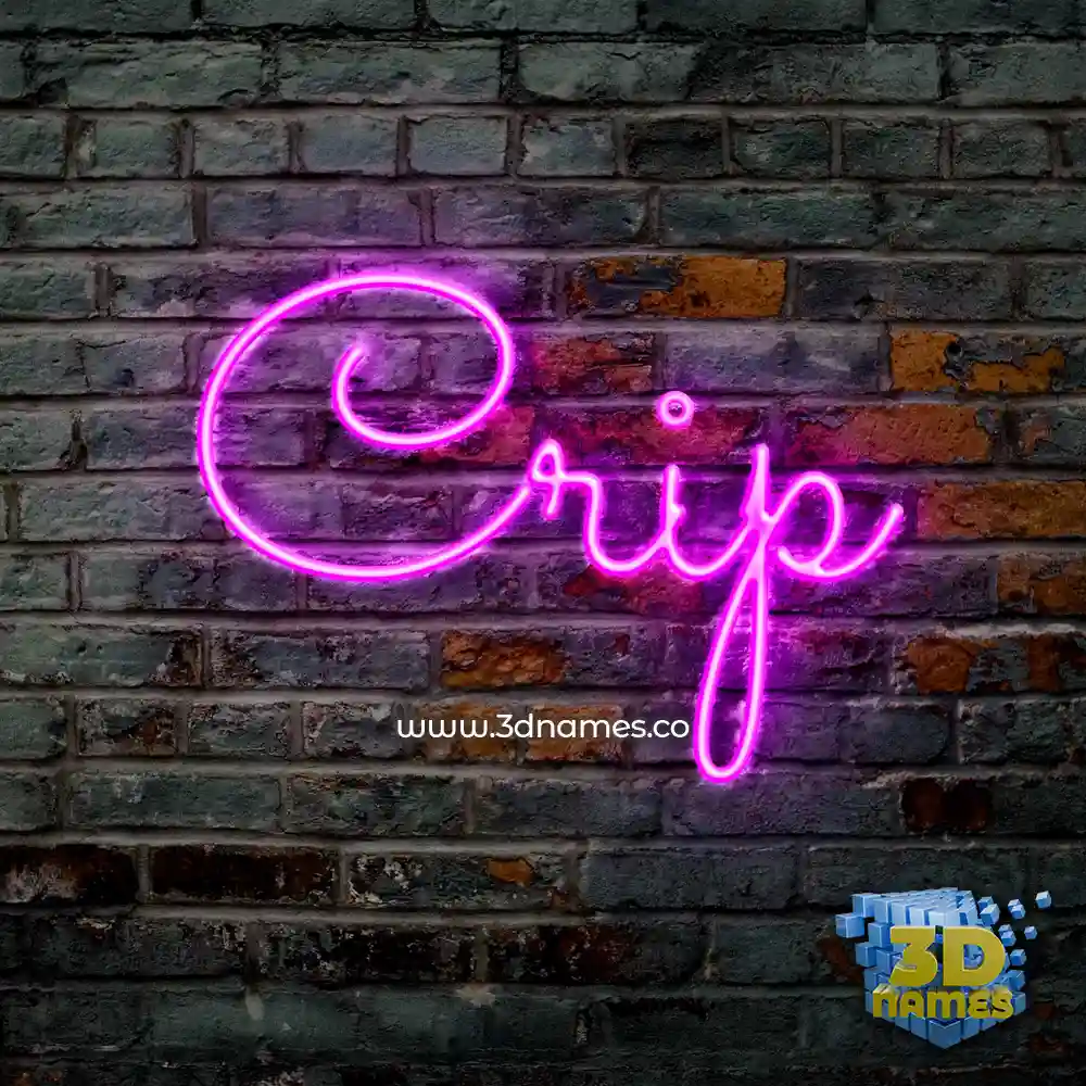 crip in Pink Neon style - 3D name wallpaper