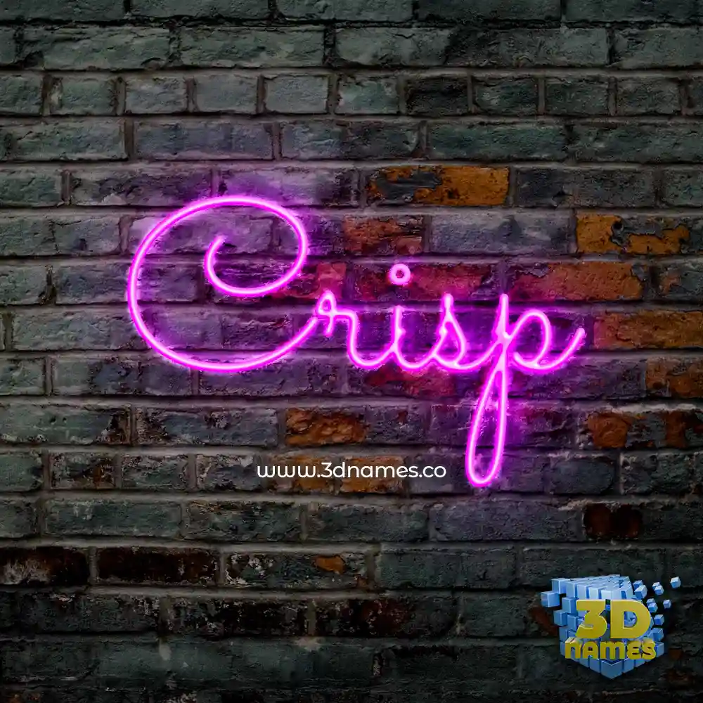 crisp in Pink Neon style - 3D name wallpaper