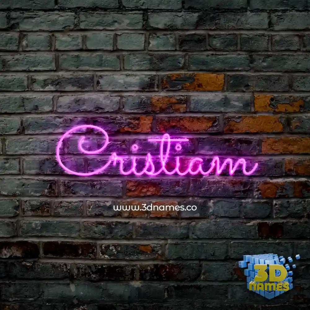 cristiam in Pink Neon style - 3D name wallpaper