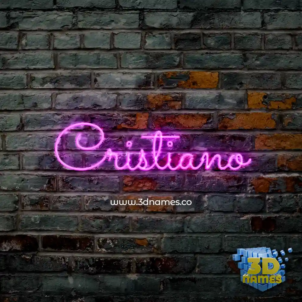 cristiano in Pink Neon style - 3D name wallpaper
