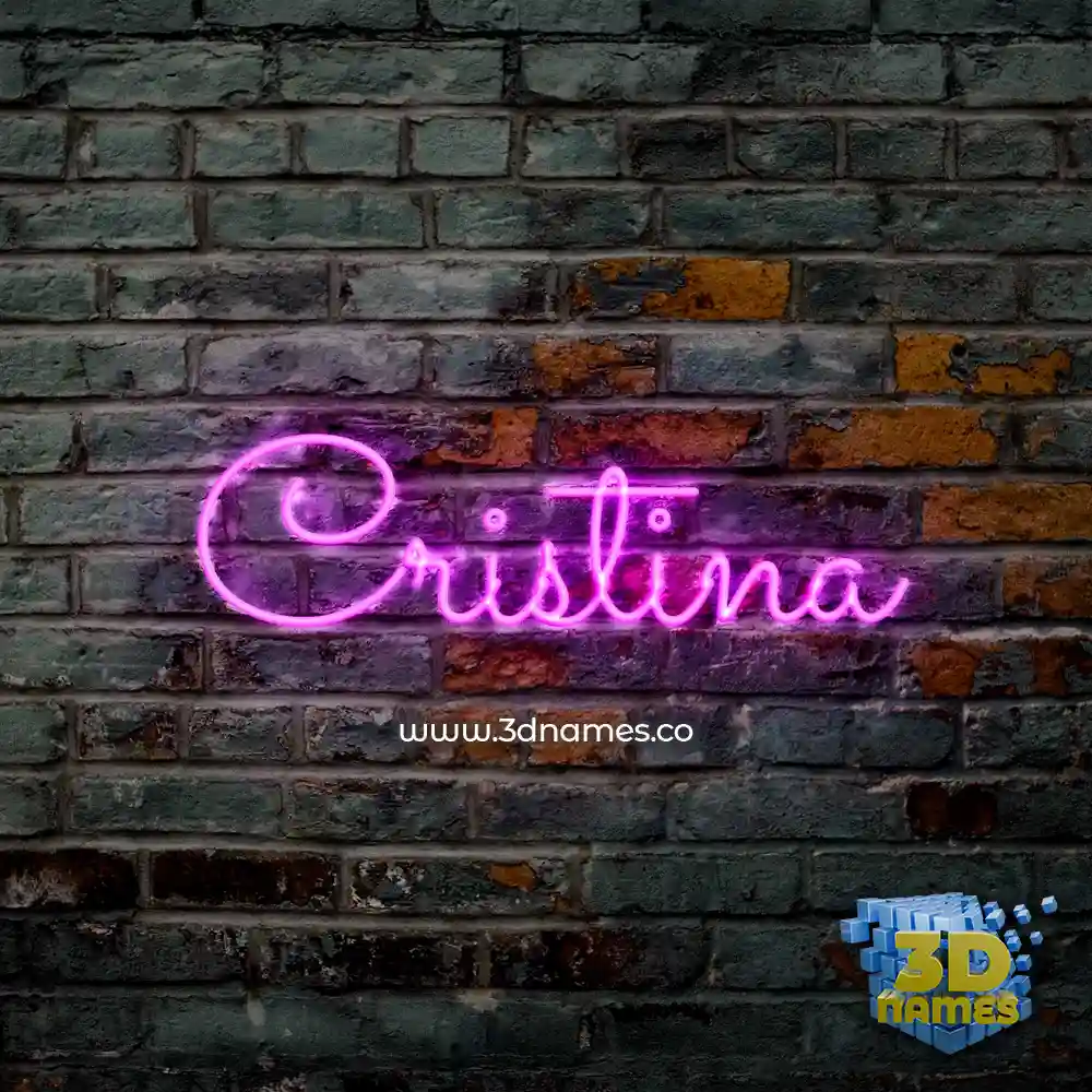 cristina in Pink Neon style - 3D name wallpaper
