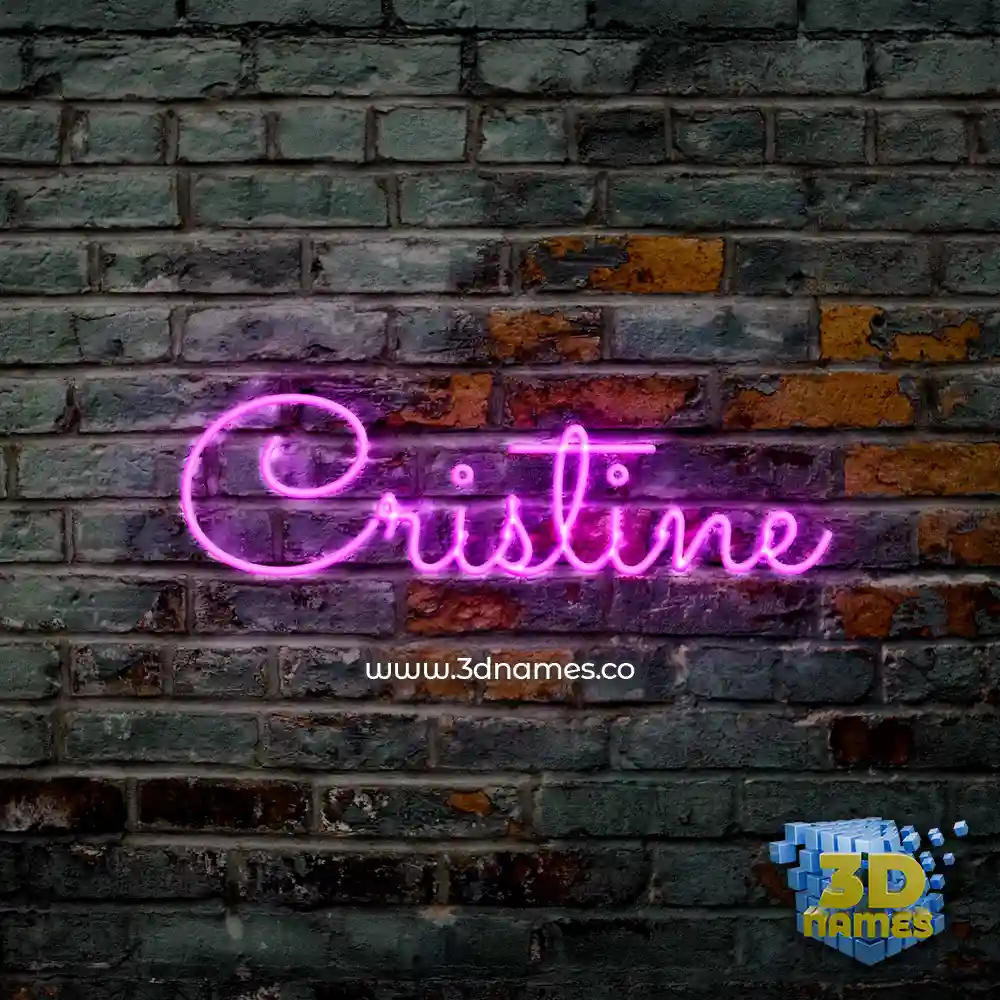 cristine in Pink Neon style - 3D name wallpaper