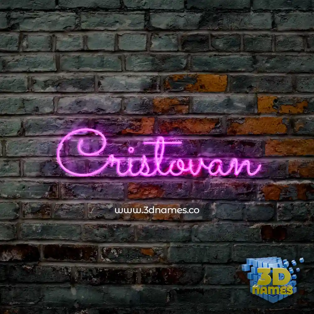 cristovan in Pink Neon style - 3D name wallpaper