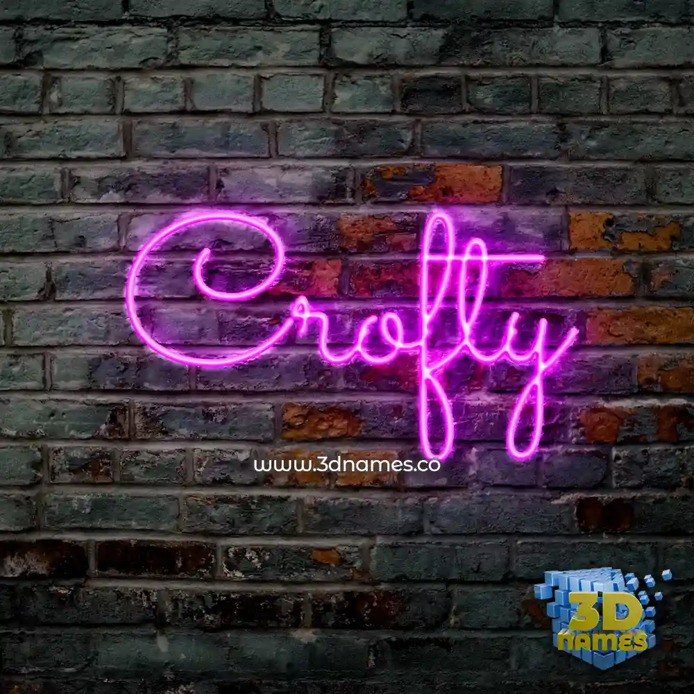 crofty in Pink Neon style - 3D name wallpaper