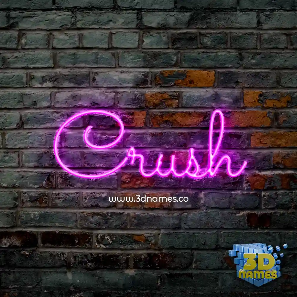 crush in Pink Neon style - 3D name wallpaper