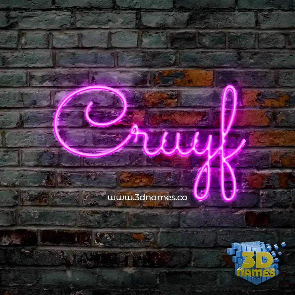 cruyf in Pink Neon style - 3D name wallpaper