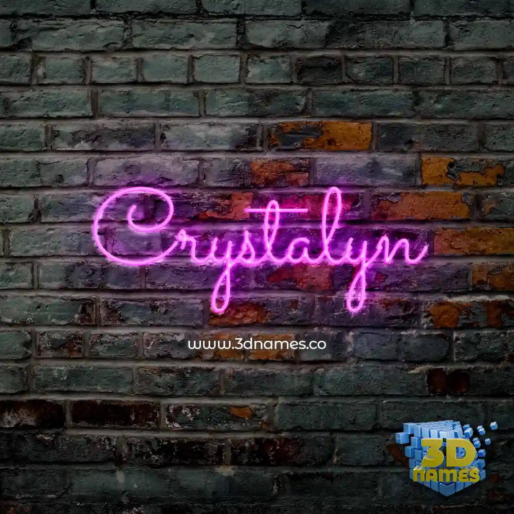 crystalyn in Pink Neon style - 3D name wallpaper
