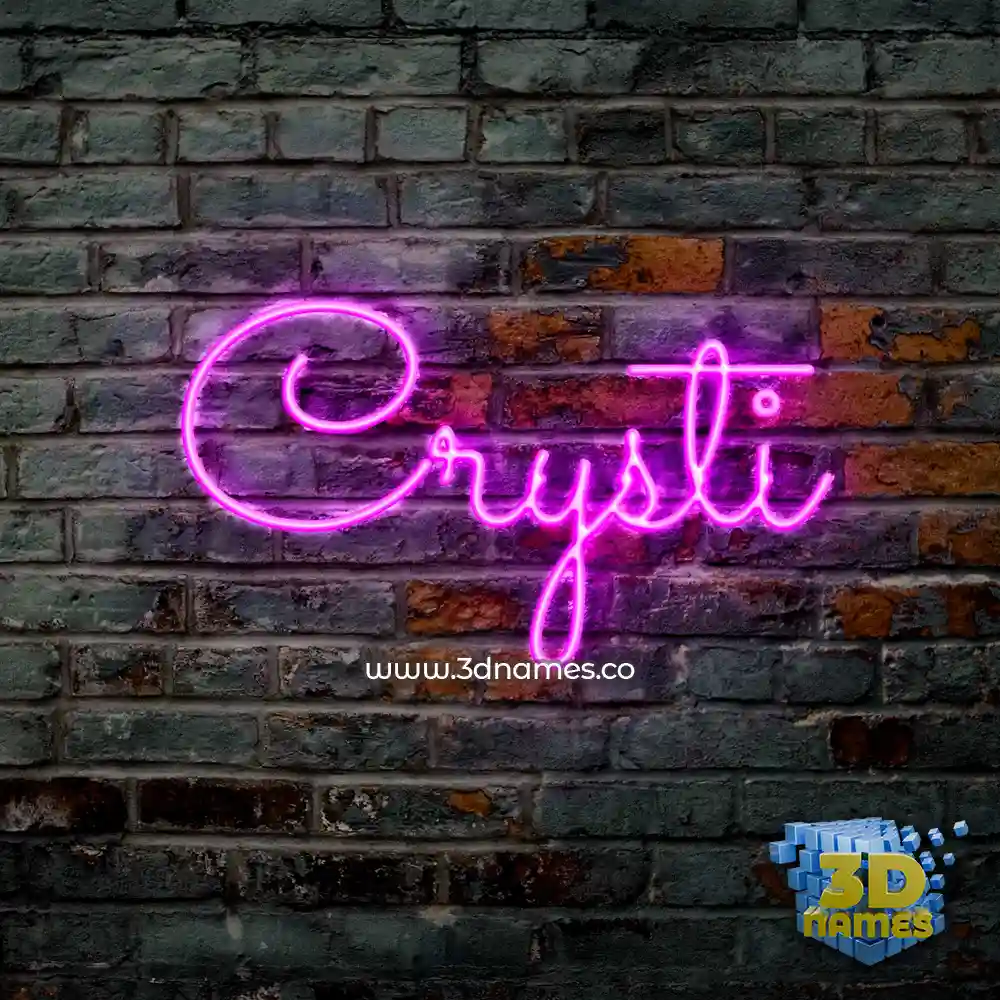 crysti in Pink Neon style - 3D name wallpaper