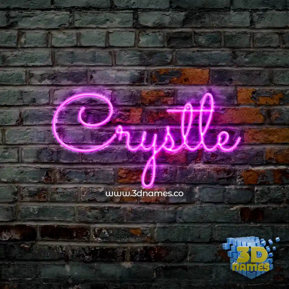 crystle in Pink Neon style - 3D name wallpaper