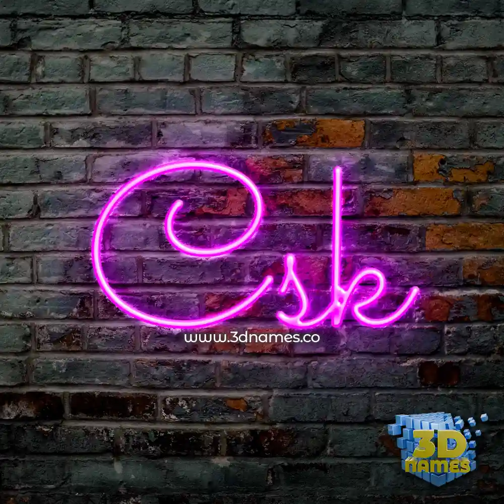 csk in Pink Neon style - 3D name wallpaper