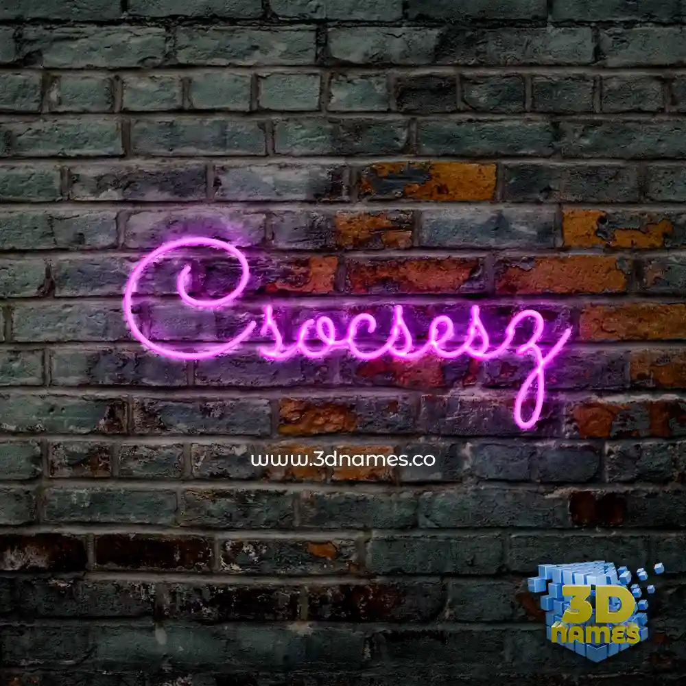 csocsesz in Pink Neon style - 3D name wallpaper