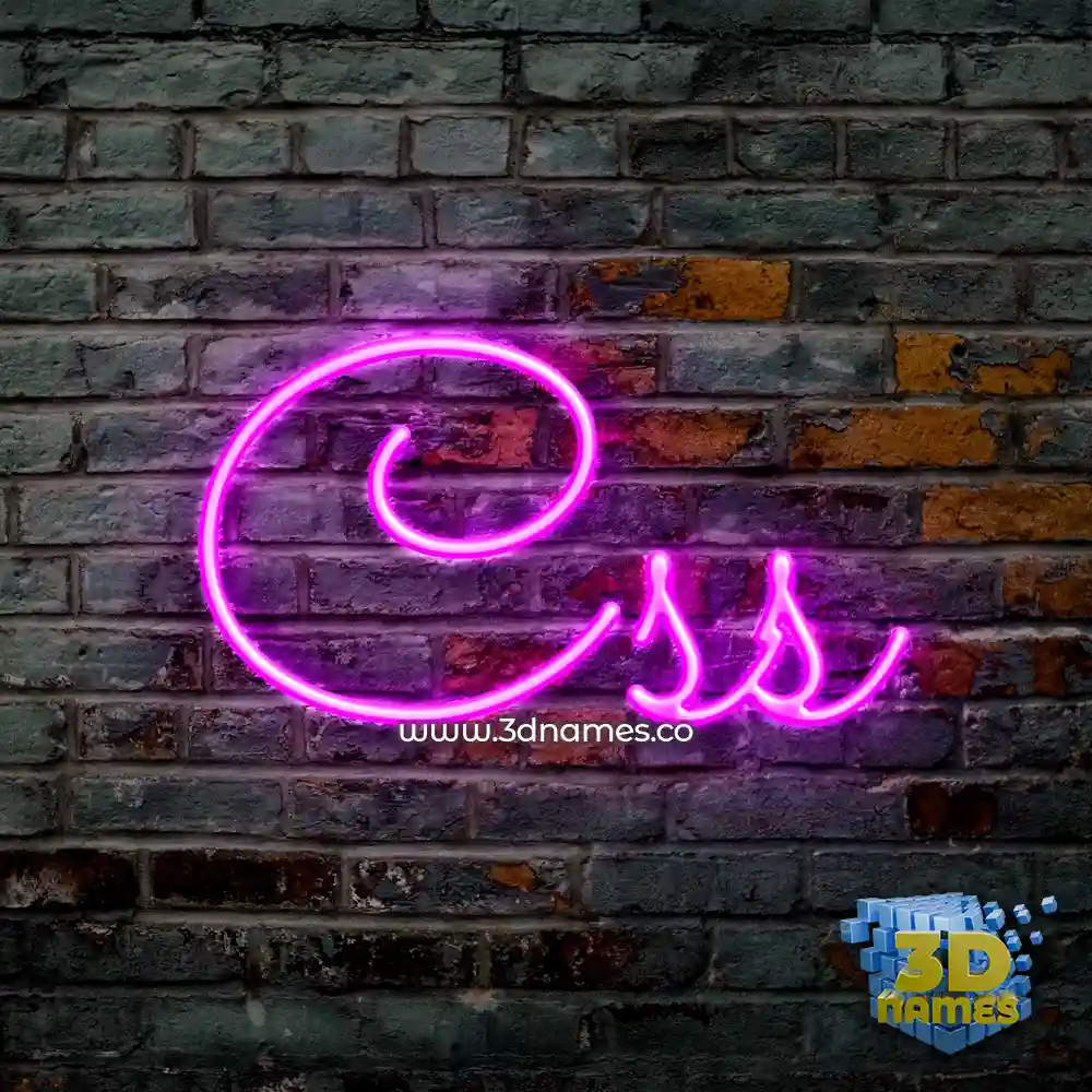 css in Pink Neon style - 3D name wallpaper