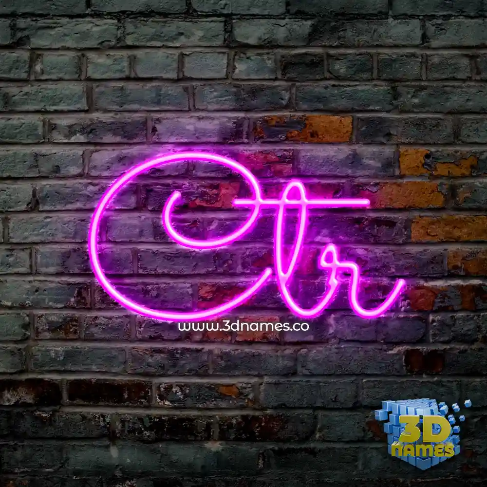 ctr in Pink Neon style - 3D name wallpaper