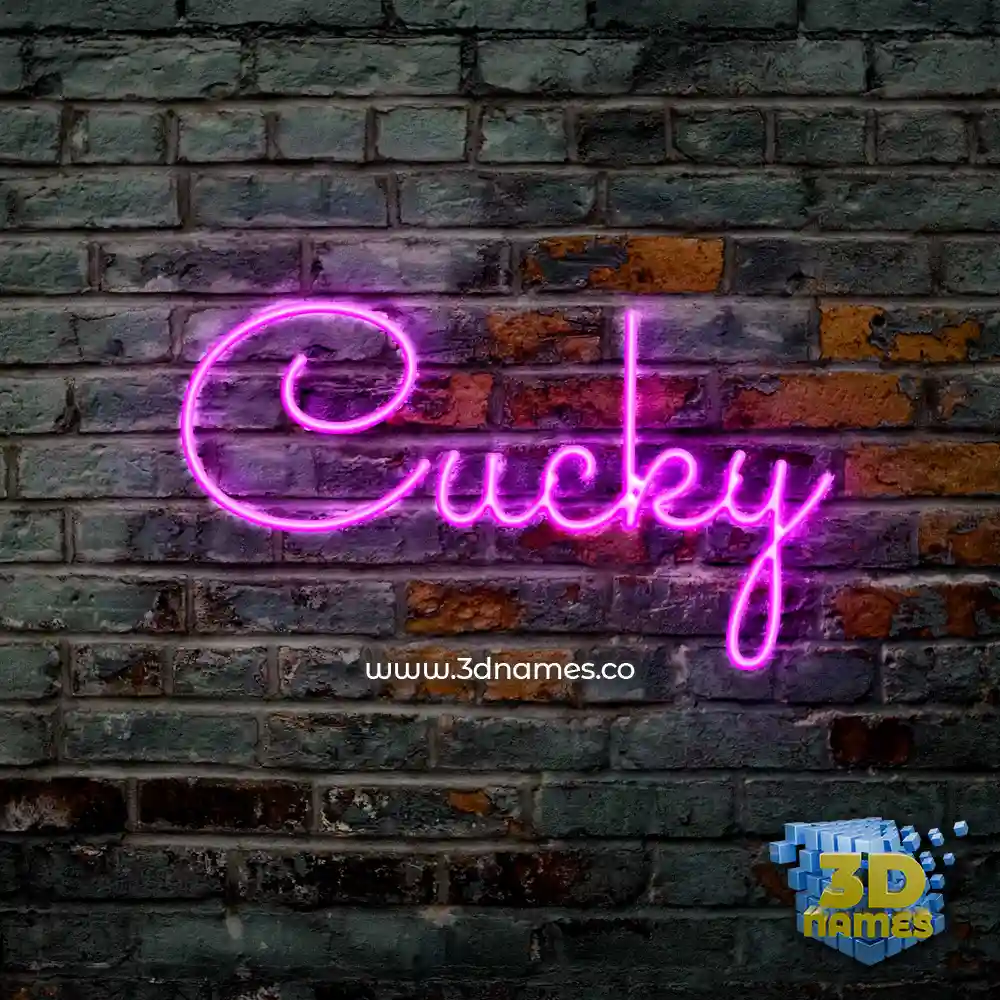cucky in Pink Neon style - 3D name wallpaper