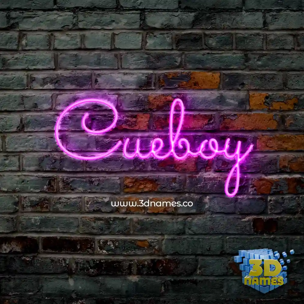 cueboy in Pink Neon style - 3D name wallpaper
