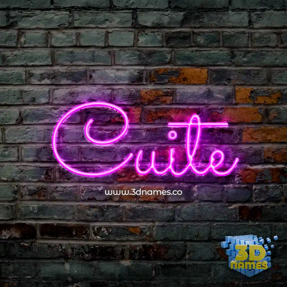 cuite in Pink Neon style - 3D name wallpaper