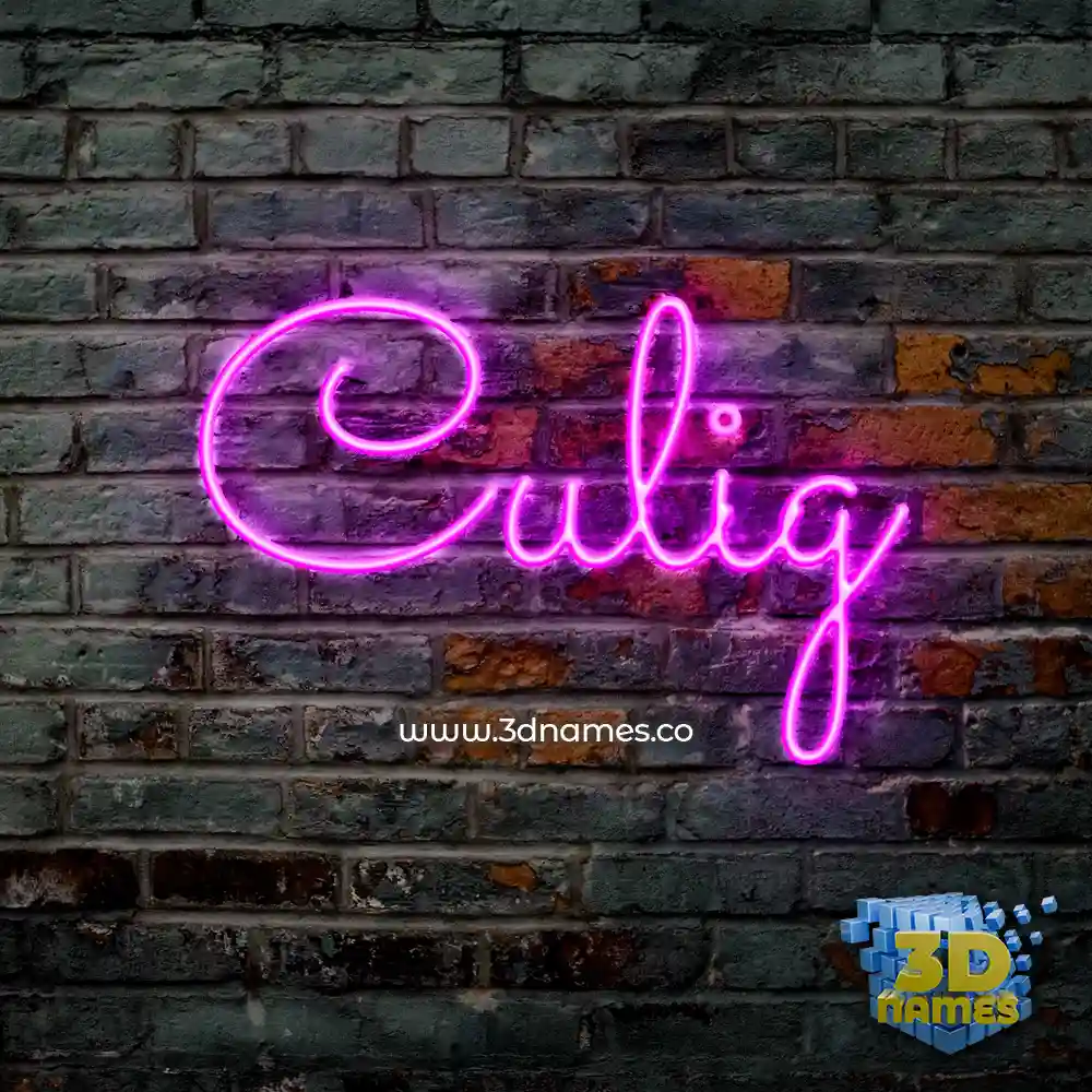 culig in Pink Neon style - 3D name wallpaper