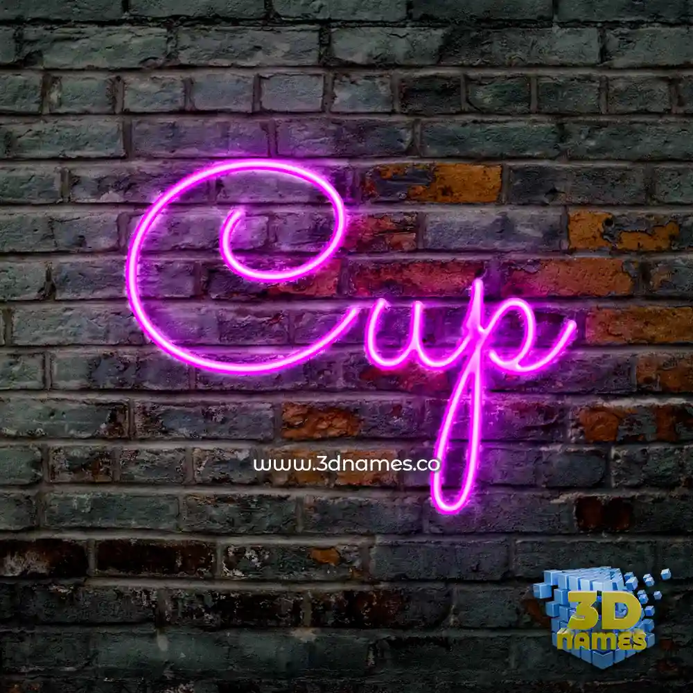 cup in Pink Neon style - 3D name wallpaper