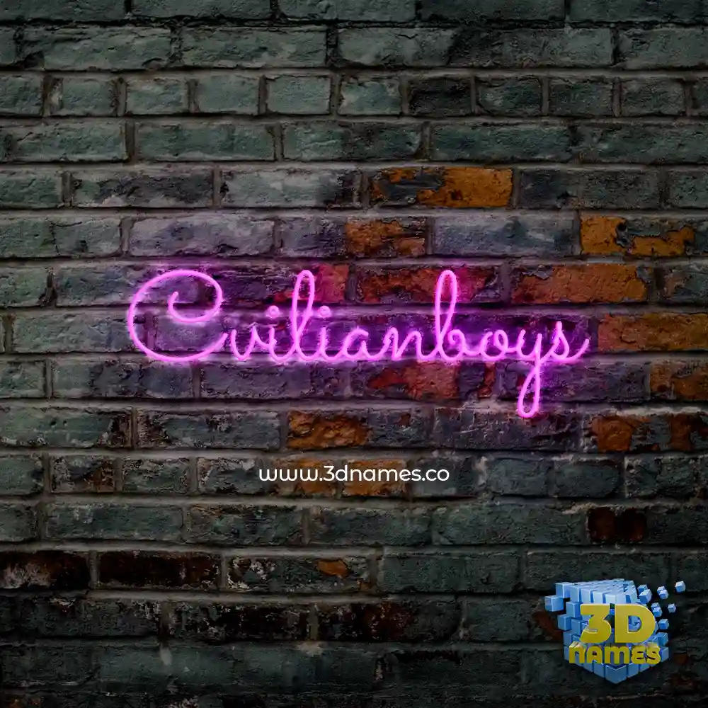 cvilianboys in Pink Neon style - 3D name wallpaper