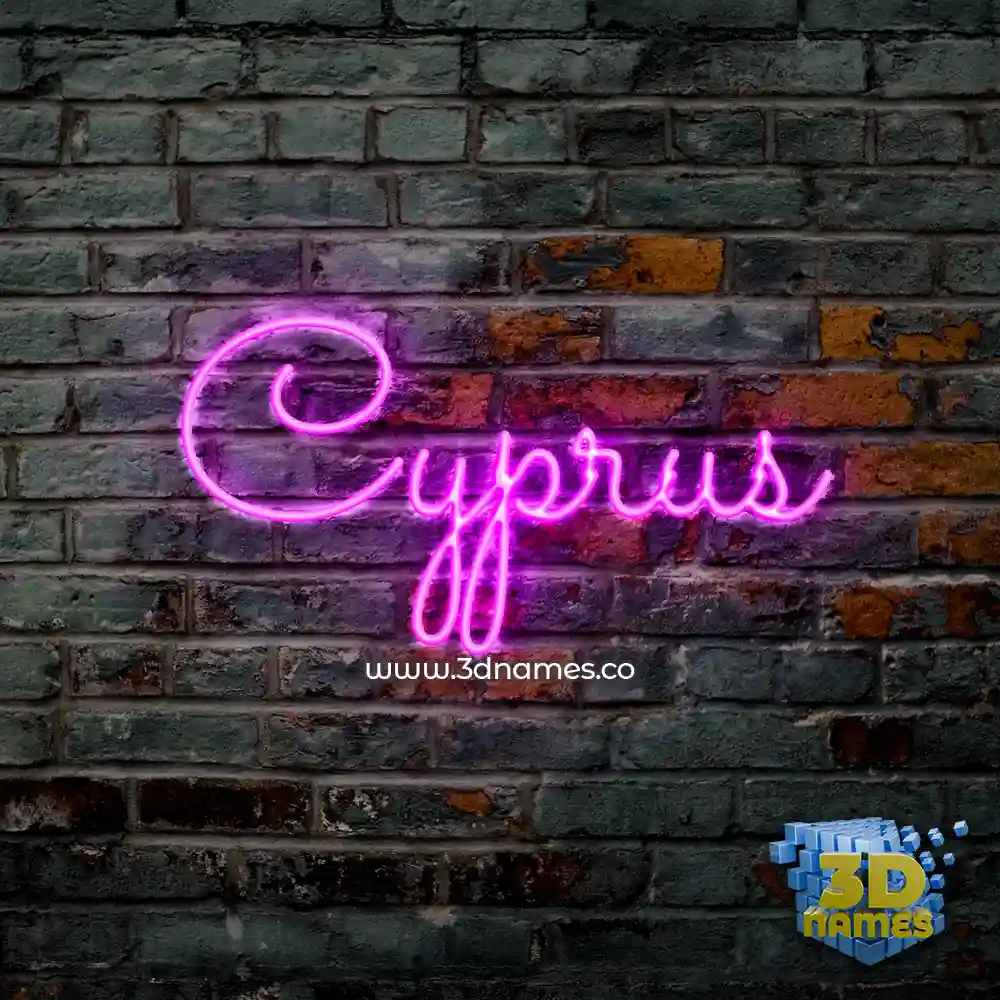 cyprus in Pink Neon style - 3D name wallpaper