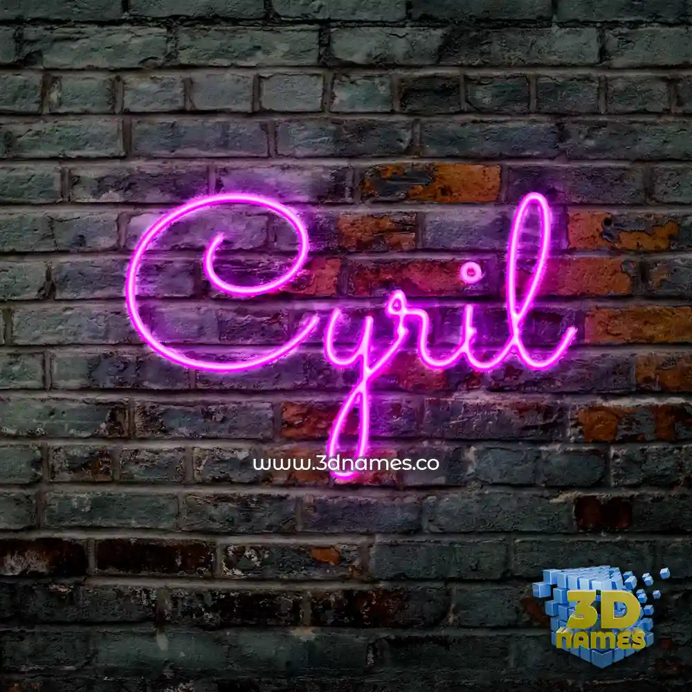 cyril in Pink Neon style - 3D name wallpaper