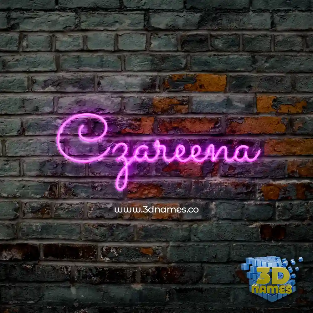 czareena in Pink Neon style - 3D name wallpaper