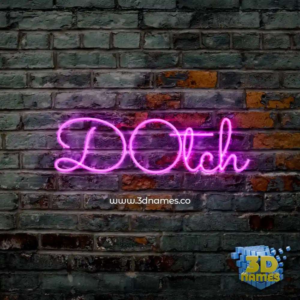 d0tch in Pink Neon style - 3D name wallpaper