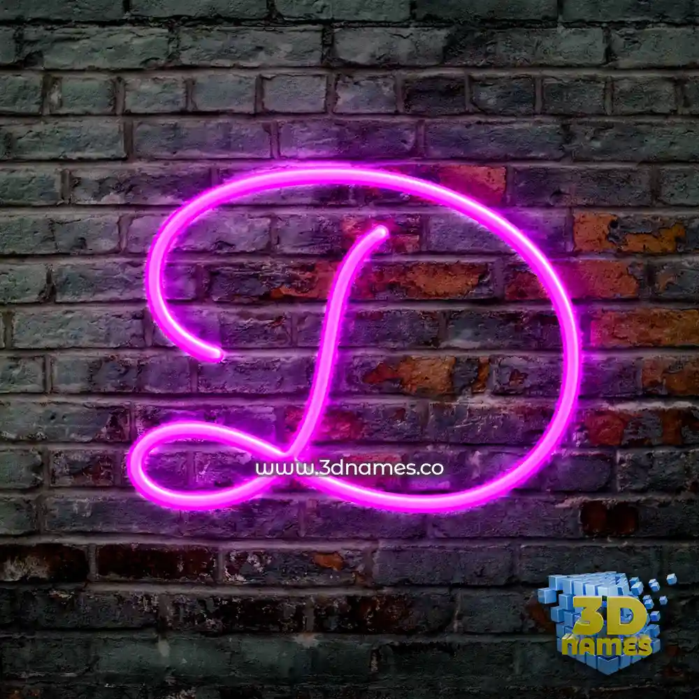 d in Pink Neon style - 3D name wallpaper