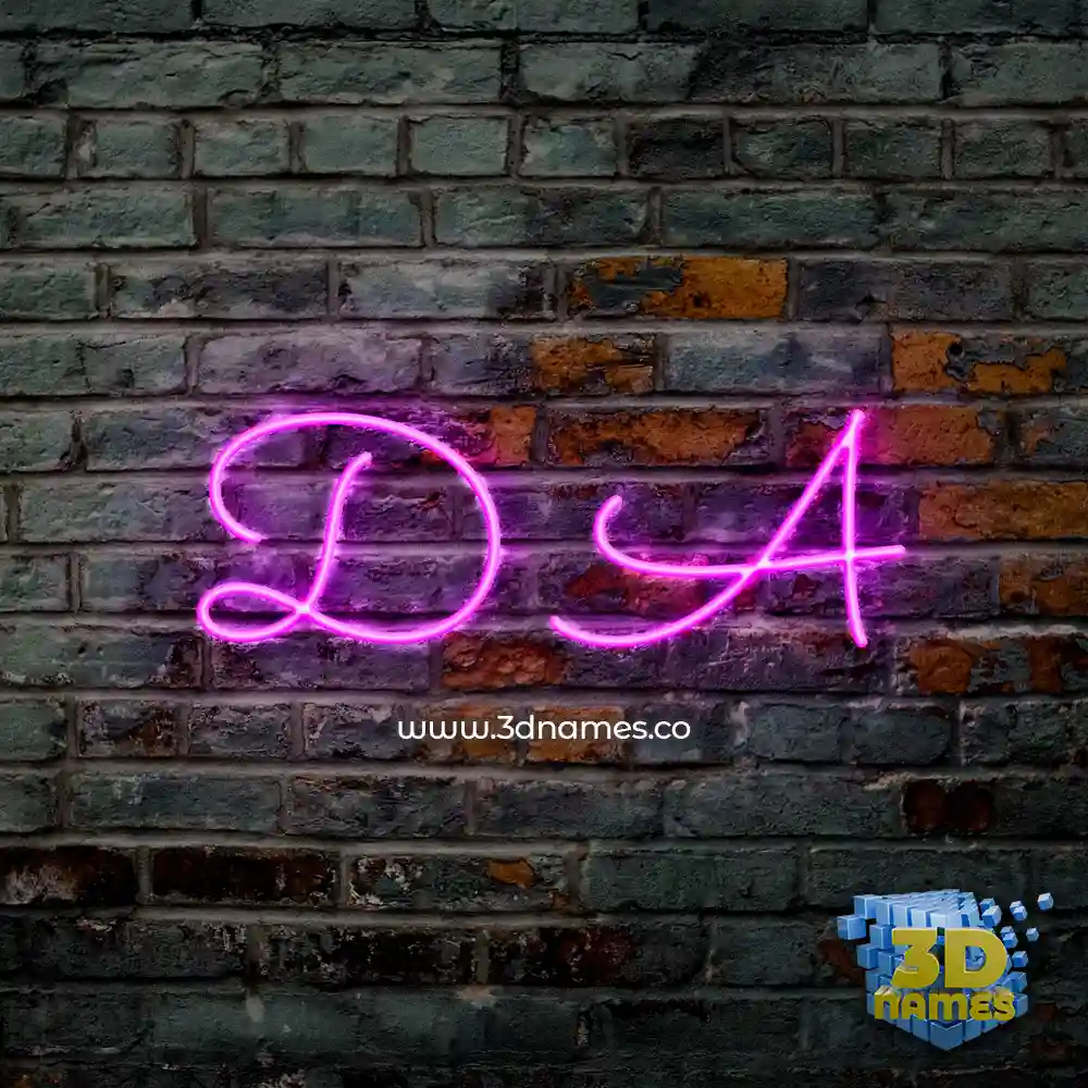 d a in Pink Neon style - 3D name wallpaper