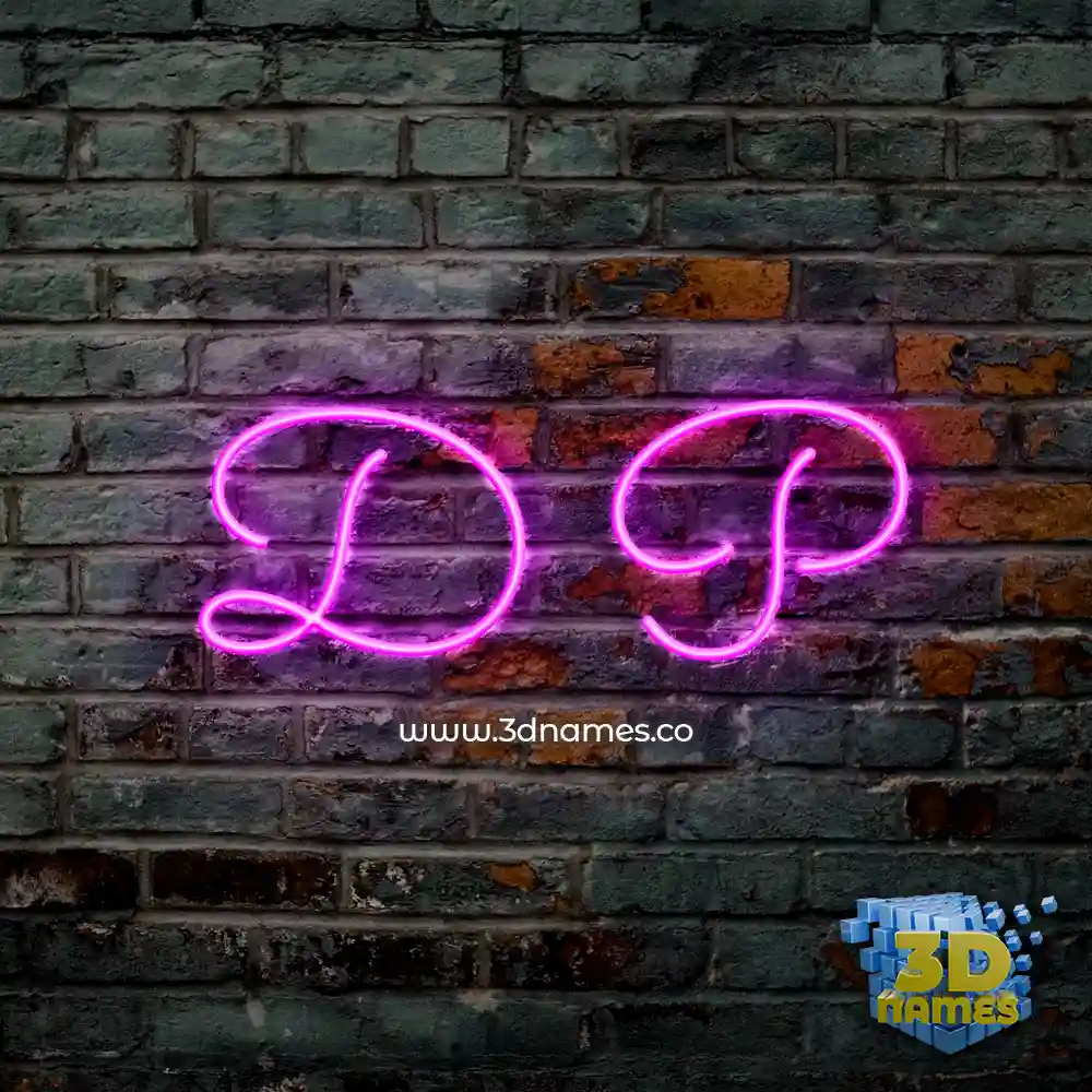 d p in Pink Neon style - 3D name wallpaper