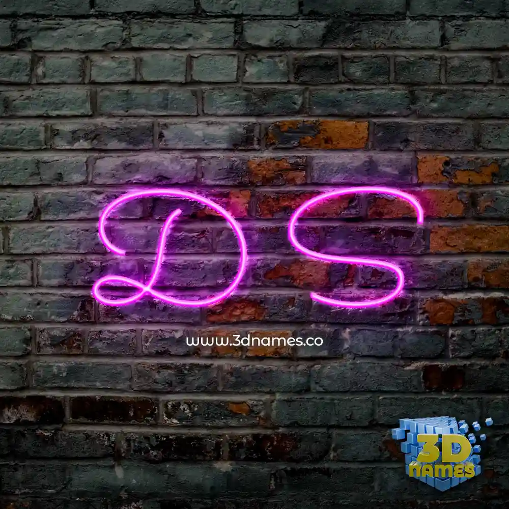 d s in Pink Neon style - 3D name wallpaper