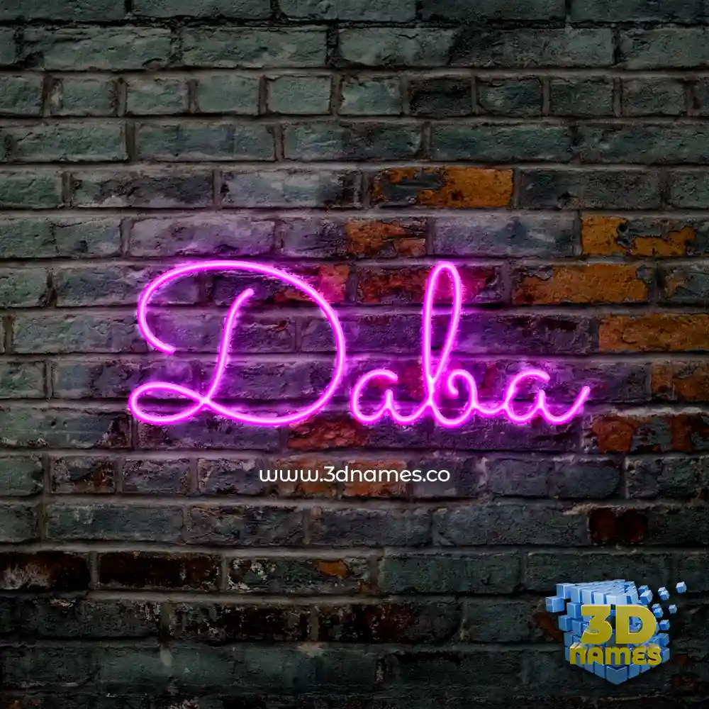 daba in Pink Neon style - 3D name wallpaper