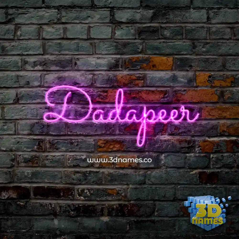 dadapeer in Pink Neon style - 3D name wallpaper