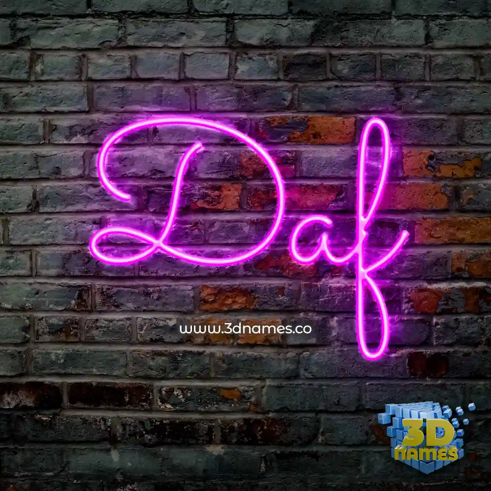 daf in Pink Neon style - 3D name wallpaper