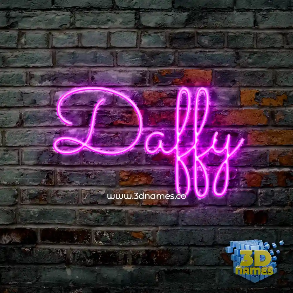 daffy in Pink Neon style - 3D name wallpaper